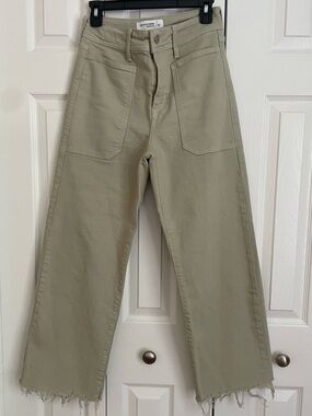 Just Black Straight High-Rise Jeans in Light Sage